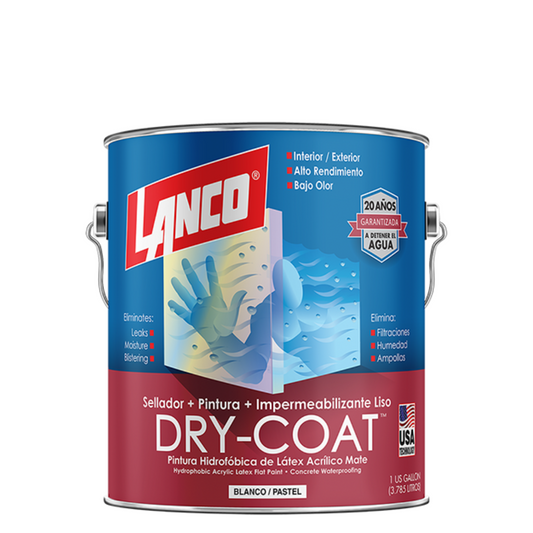 Lanco Esmalte Impermeabilizante Dry-Coat - Mate (Caja de 4 Unidades)